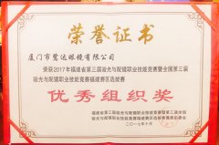 喜讯：鹭达眼镜在职业技能竞赛中荣获“优秀组织奖”